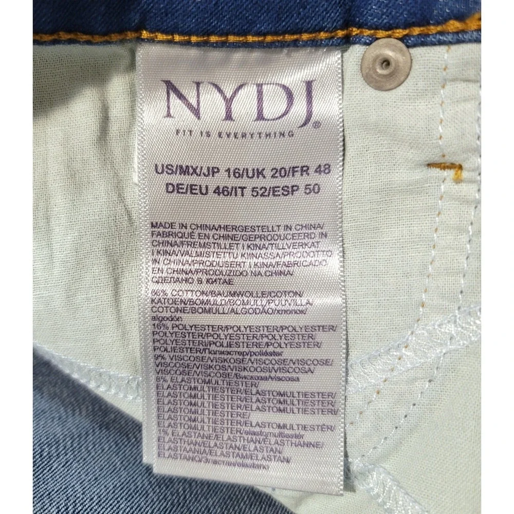 NYDJ Ami‎ Skinny Blue Jeans Crop Ankle Slit Womens Sz 16 Plus Ladera